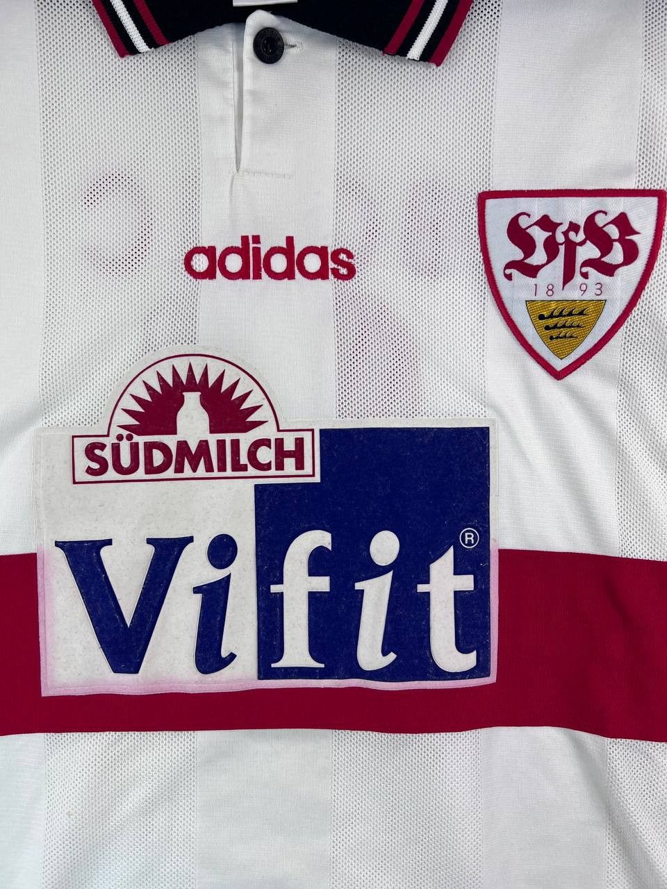 Adidas Vintage Adidas VfB Stuttgart 96-97 Home Shirt Bobic #11 XXL Size US XXL / EU 58 / 5 - 2 Thumbnail