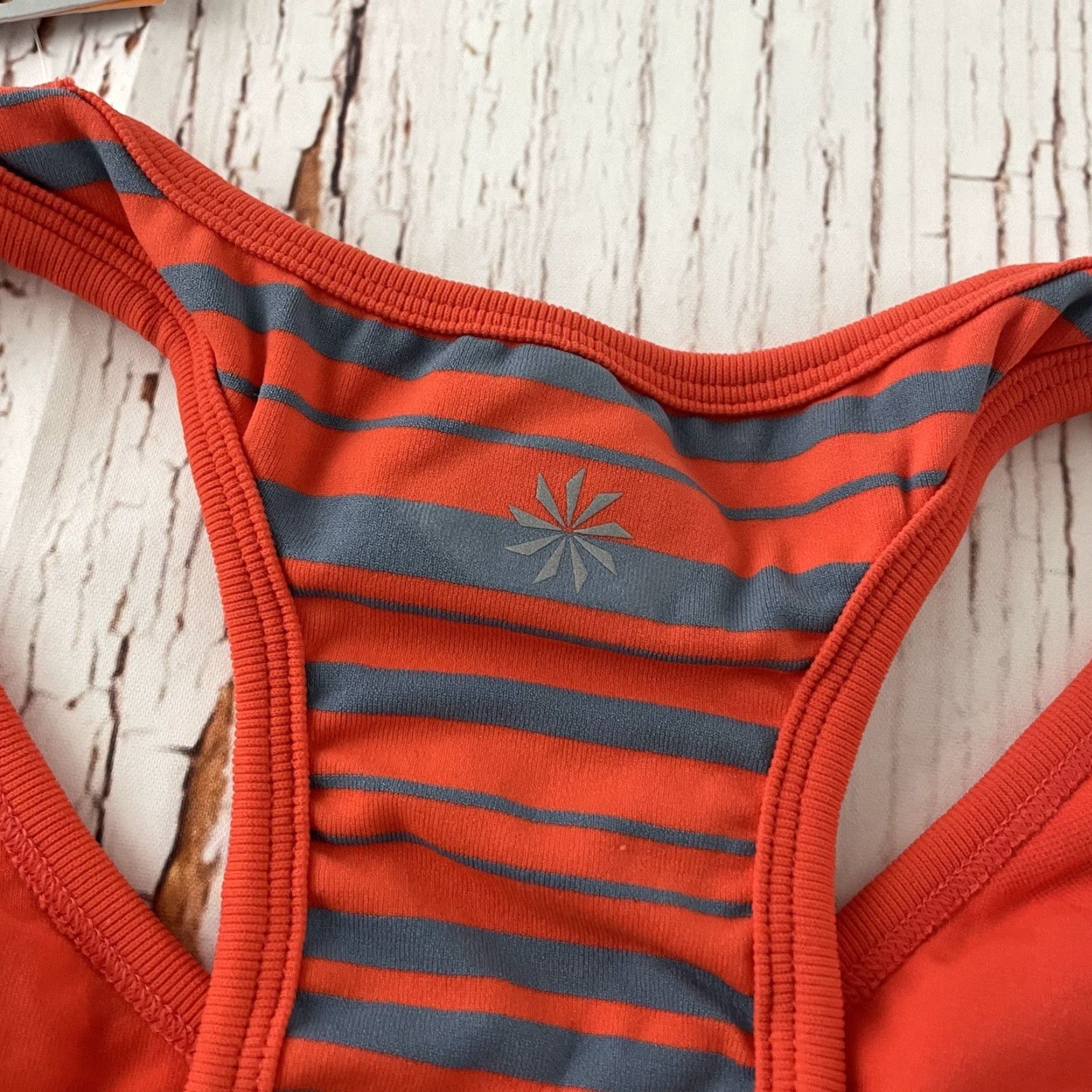 Athleta VINTAGE Athleta Tank Top Racerback Women M Striped Neon Orange Odor Free Activewear 90s? Size M / US 6-8 / IT 42-44 - 6 Thumbnail