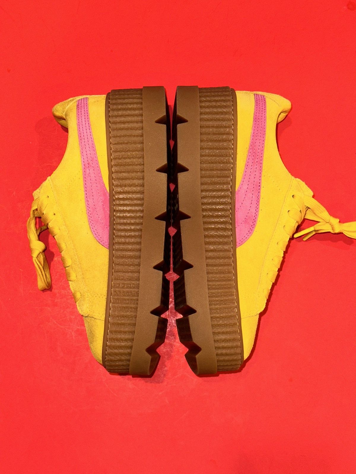 Fenty × Puma PUMA Fenty Cleated Creeper Trainers Suede Yellow Pink 8.5 Size US 8.5 / IT 38.5 - 3 Thumbnail