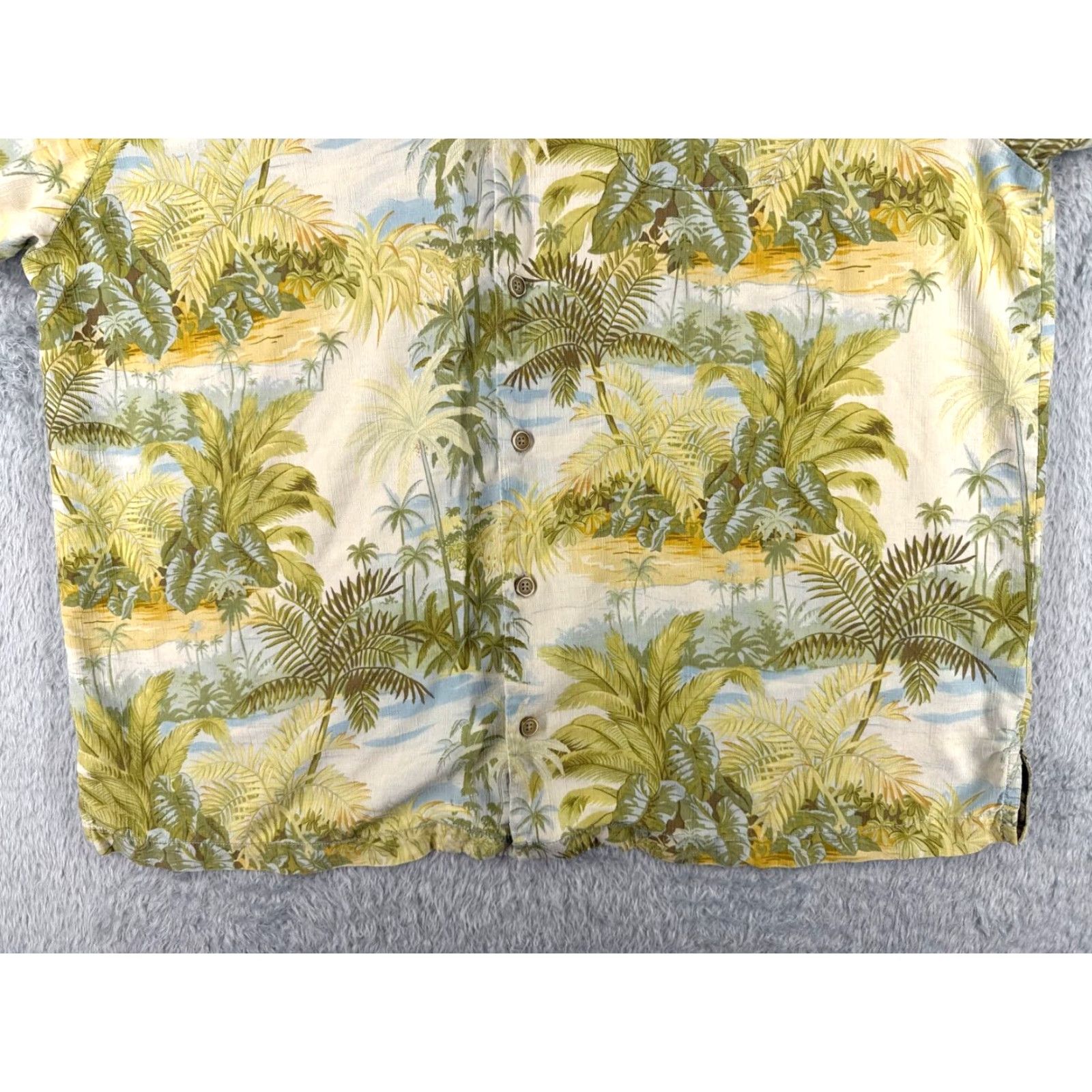 Tommy Bahama Tommy Bahama Shirt Men XL Green Palm Island Ocean Silk Hawaiian Size US XL / EU 56 / 4 - 5 Thumbnail