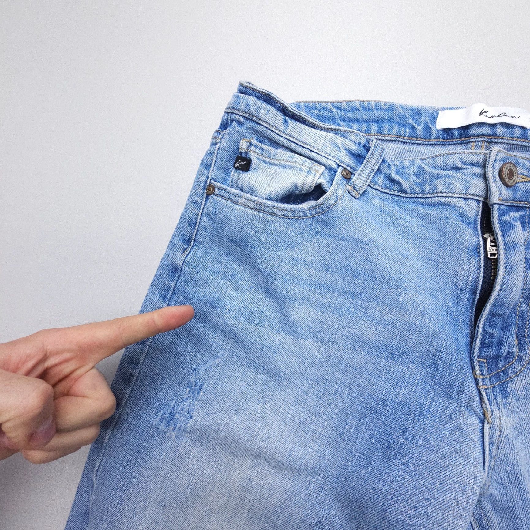 Vintage KanCan Jeans Women's 29 Mid Rise Boyfriend Distressed Blue Inseam 28 Size 29" - 4 Thumbnail