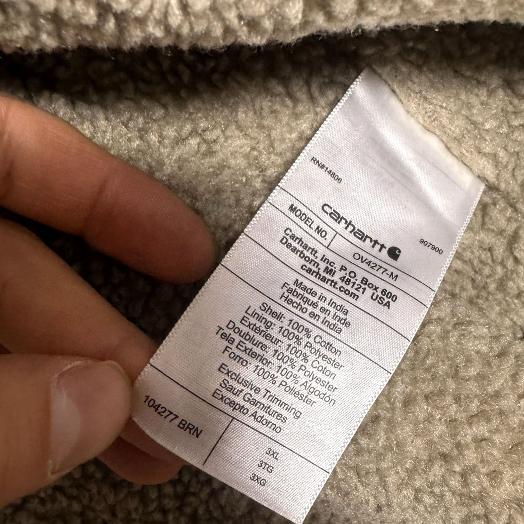 Carhartt Carhartt Vest Mens 3XL XXXL Sherpa Lined Full Zip Workwear Utility 104277 BRN Size US XXL / EU 58 / 5 - 7 Thumbnail