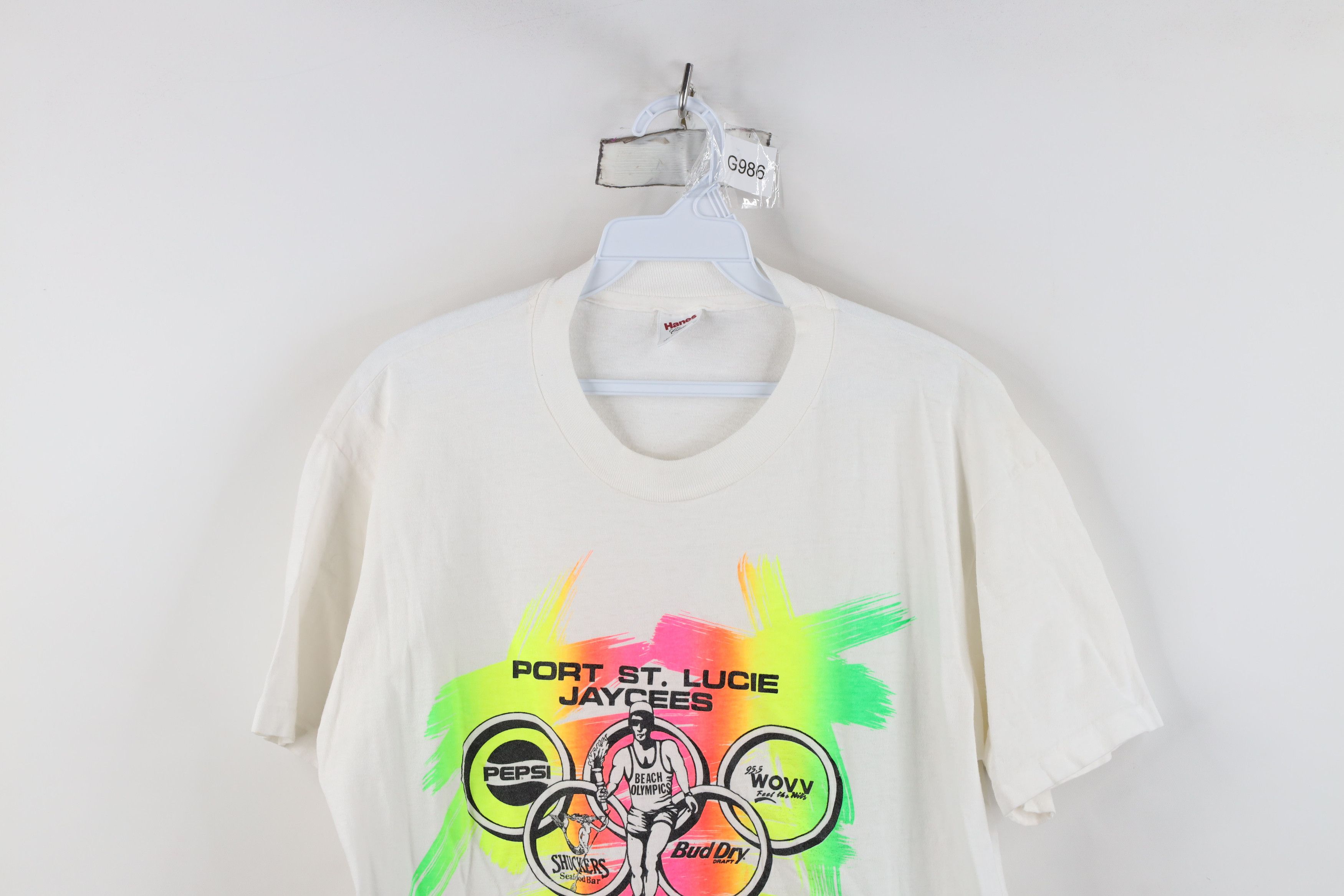 Vintage Vintage 90s Lucie Beach Olympics Short Sleeve T-Shirt USA Size US L / EU 52-54 / 3 - 2 Thumbnail