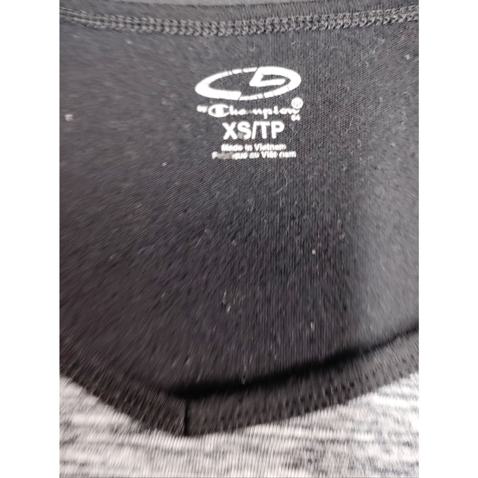 Champion C9 Champion Gray Heather and Black V-Neck Short Sleeve Top Size S / US 4 / IT 40 - 2 Thumbnail