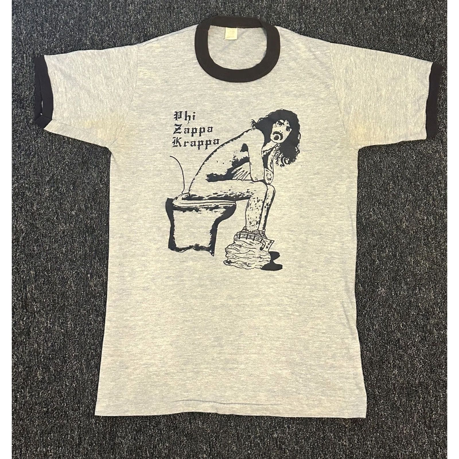 Vintage VINTAGE Frank Zappa ‘Phi Krappa Zappa’ Ringer Shirt L Unisex Blue 1970s Graphic Tee Cotton Sportswear Size US L / EU 52-54 / 3 - 2 Thumbnail