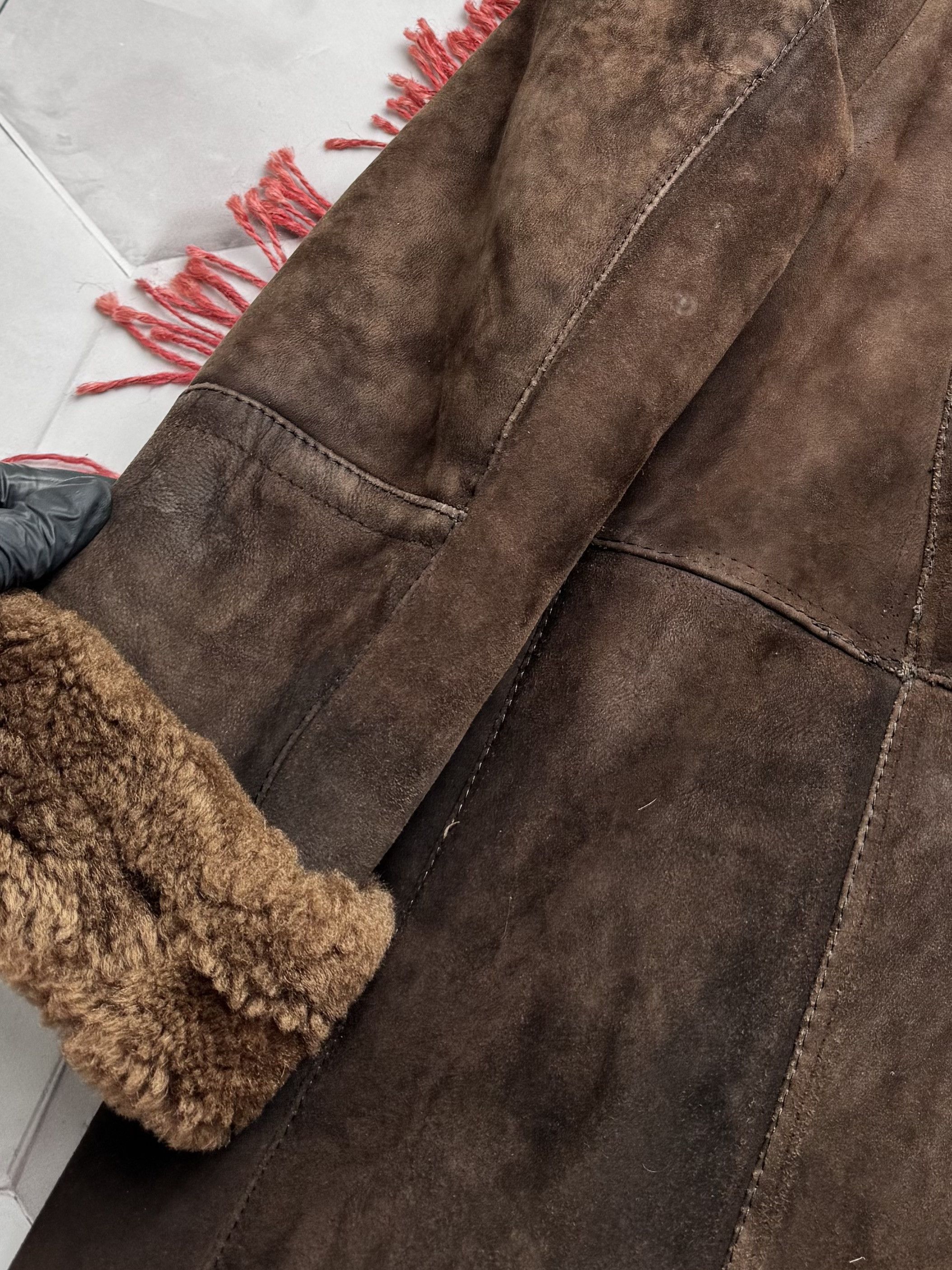 Vintage Vintage 80's Real Sheepskin Thrashed Coat (E4) Size XL / US 12-14 / IT 48-50 - 15 Thumbnail