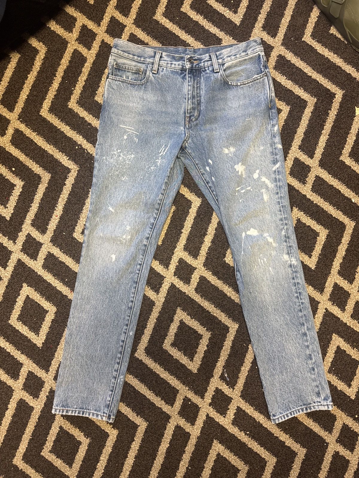 Off-White Off-White Diag Outline Paint Jeans Size US 31 - 1 Thumbnail