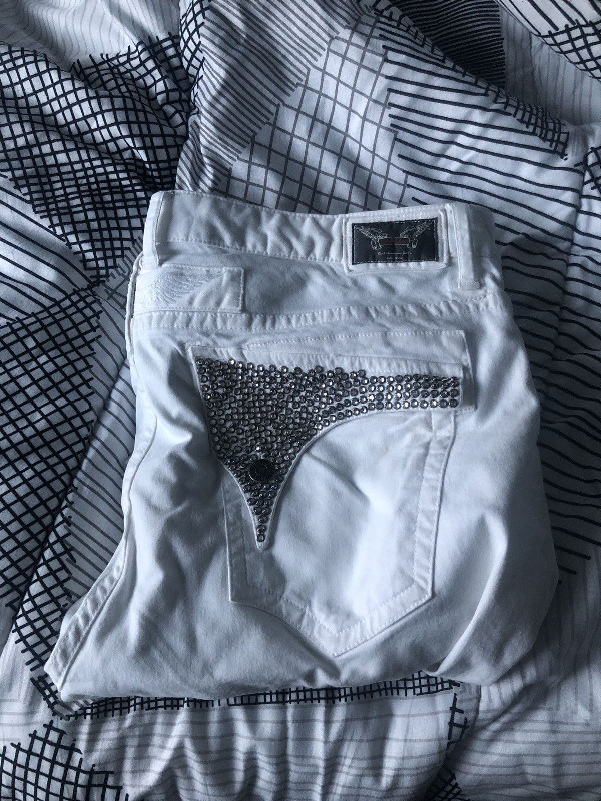 Robins Jeans Robins Jeans with Rhinestones (white) Size US 44 / EU 60 - 1 Thumbnail
