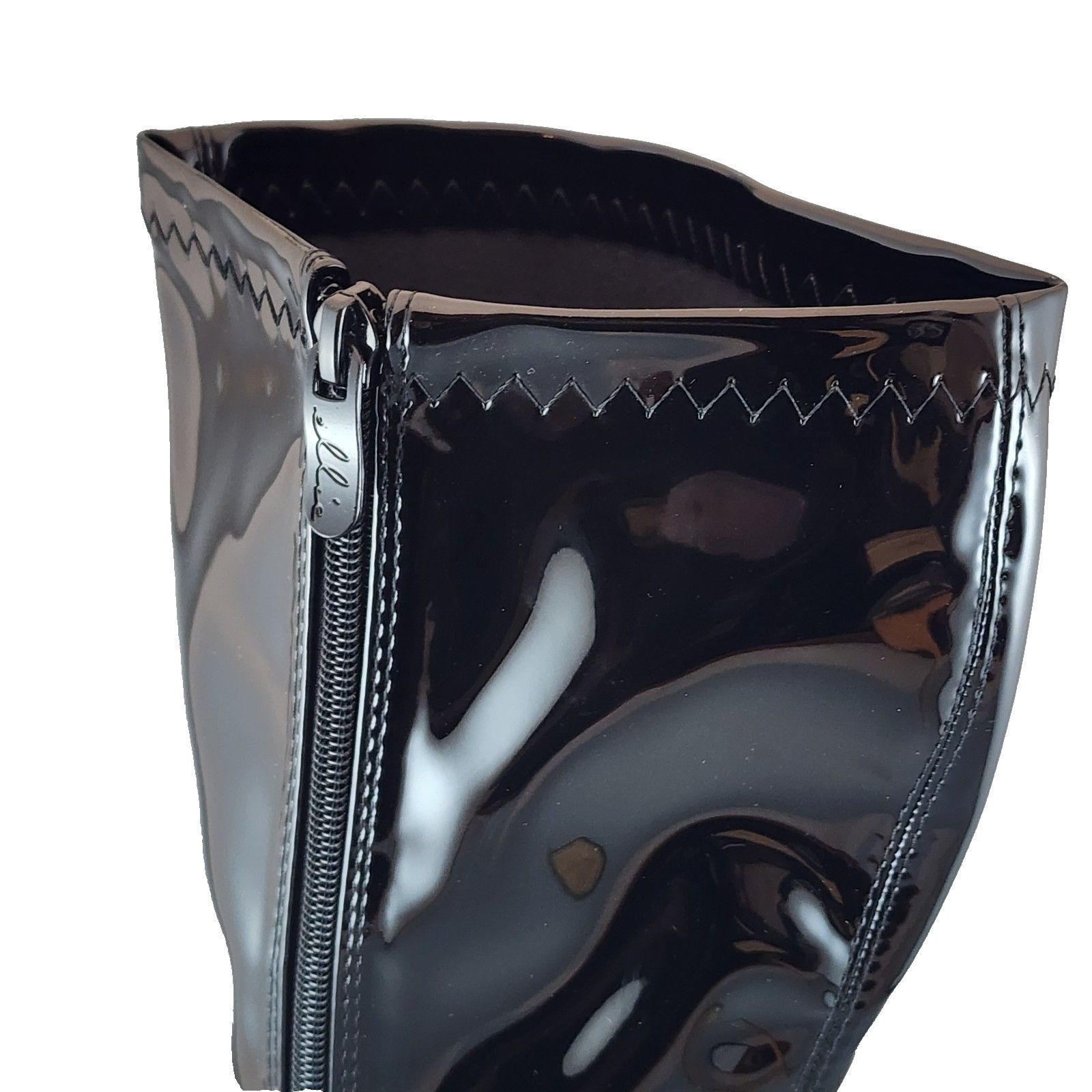 Other Ellie Shoes Knee-High Go-Go Boots 9 - Black Patent - 3" Heel Size US 9 / IT 39 - 9 Thumbnail