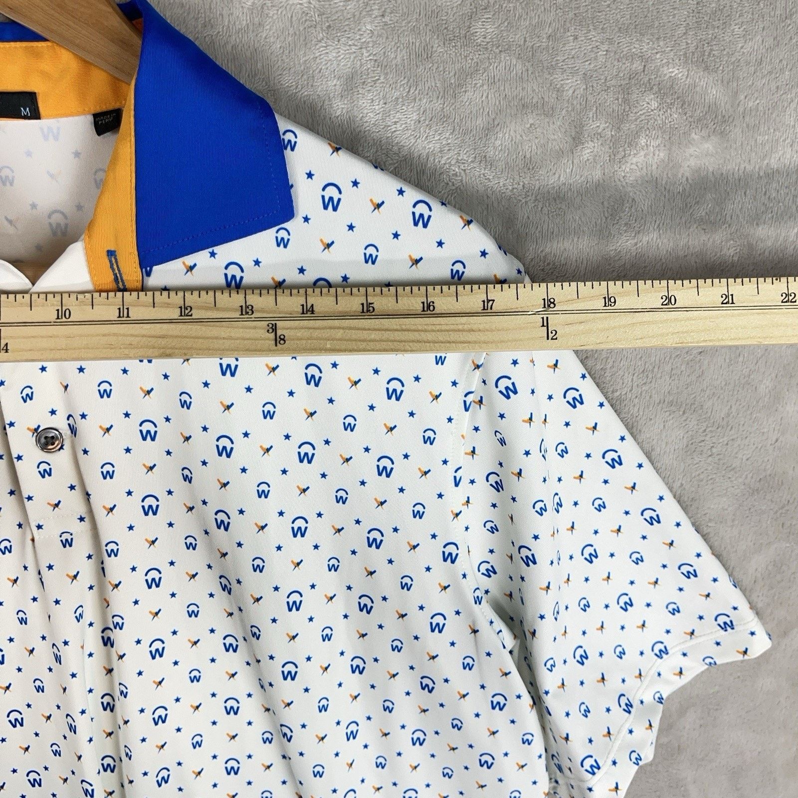 Other Greyson Golf Polo Mens Medium White Blue Workday AOP Size US M / EU 48-50 / 2 - 12 Thumbnail