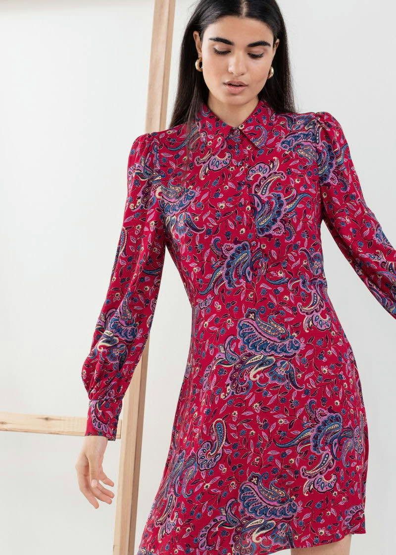 & Other Stories & Other Stories Paisley Mini Shirt Dress Dress Size XS / US 0-2 / IT 36-38 - 1 Thumbnail