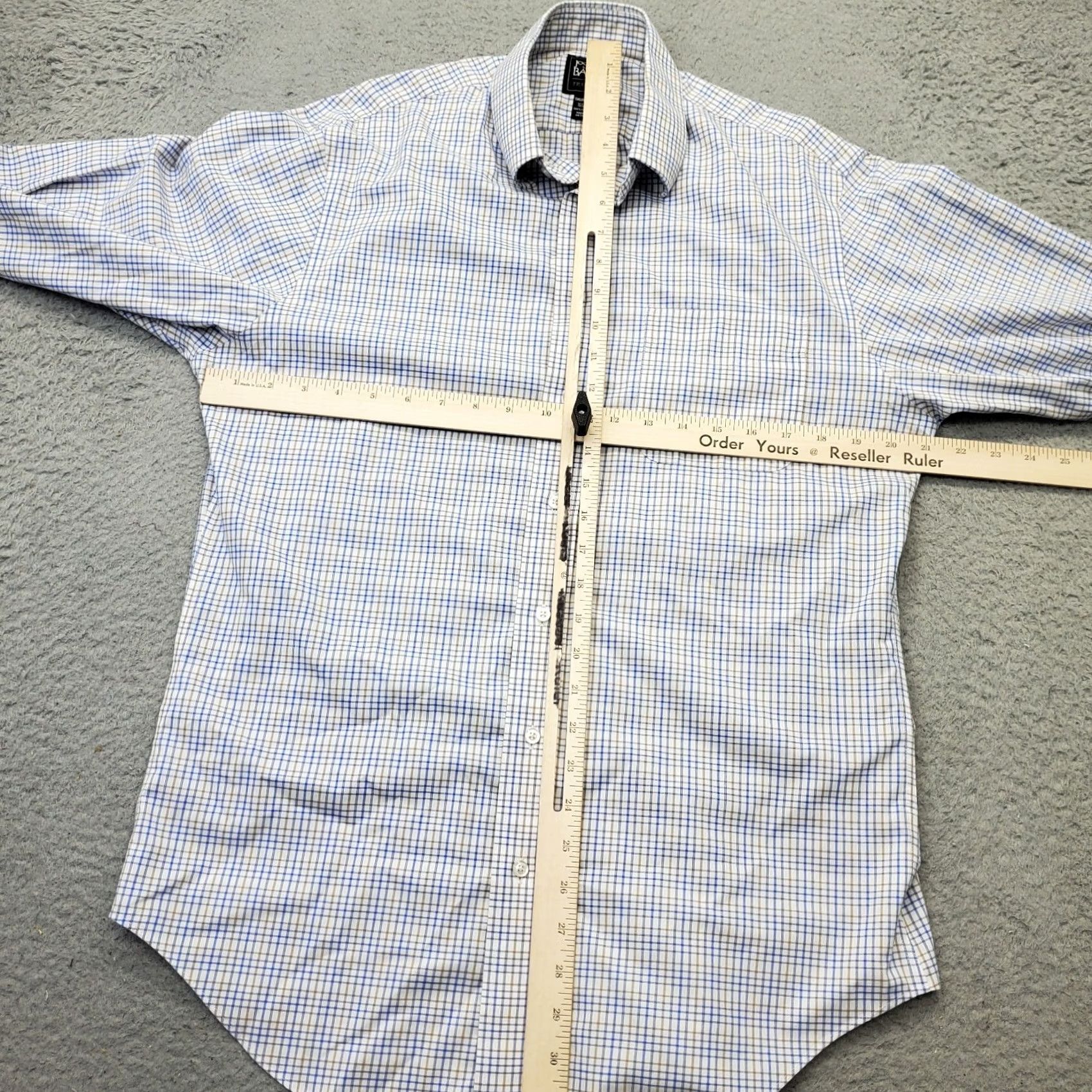 Jos. A. Bank Jos. A. Bank Dress Shirt Men 15.5 Multi Check Tailored Fit Long Sleeve Button Up Shirt Size 42R - 3 Thumbnail