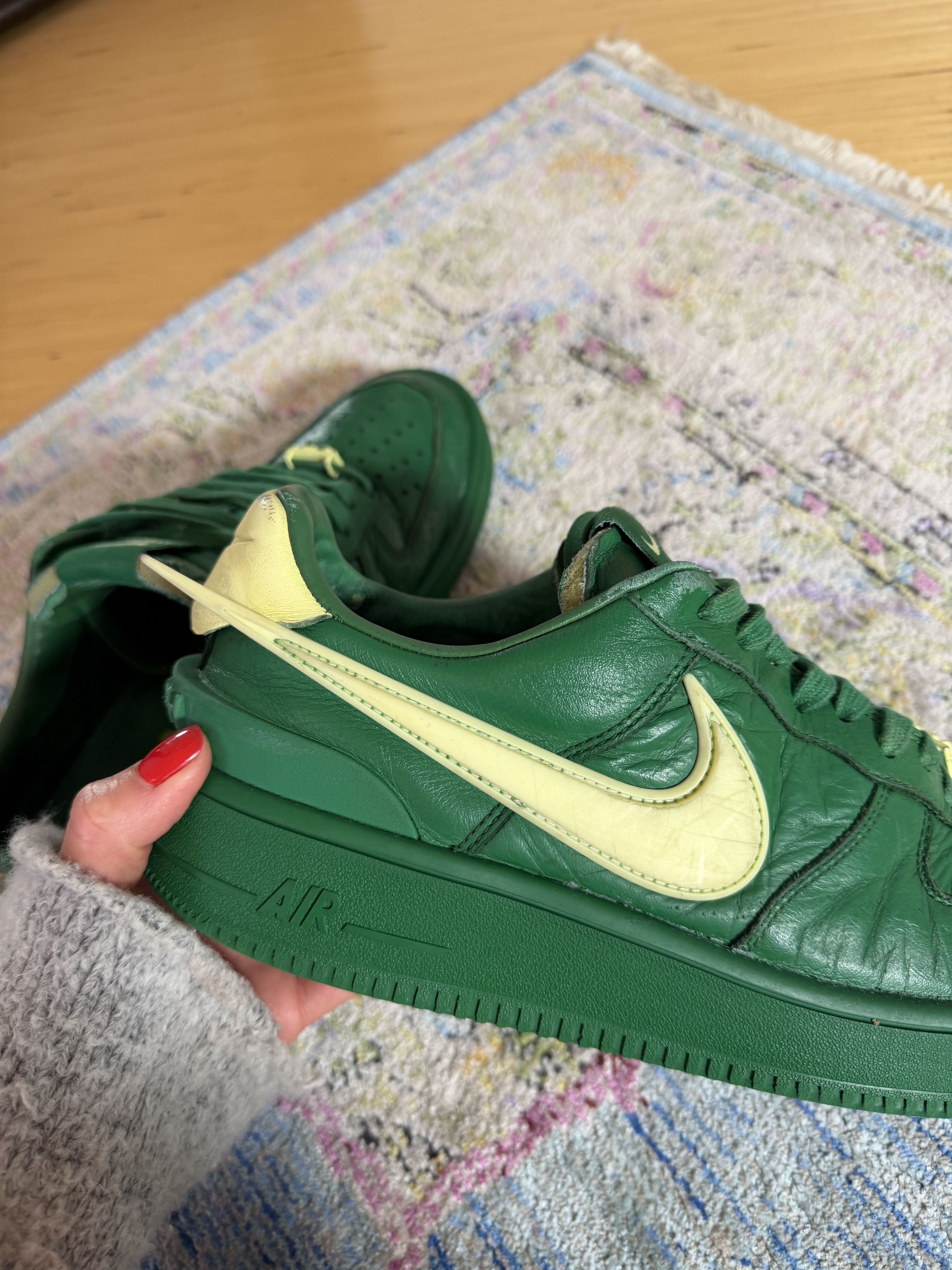 Ambush Design × Nike Air Force 1 x AMBUSH® Pine Green and Citron Low Top Sneakers Size US 9.5 / EU 42-43 - 11 Thumbnail