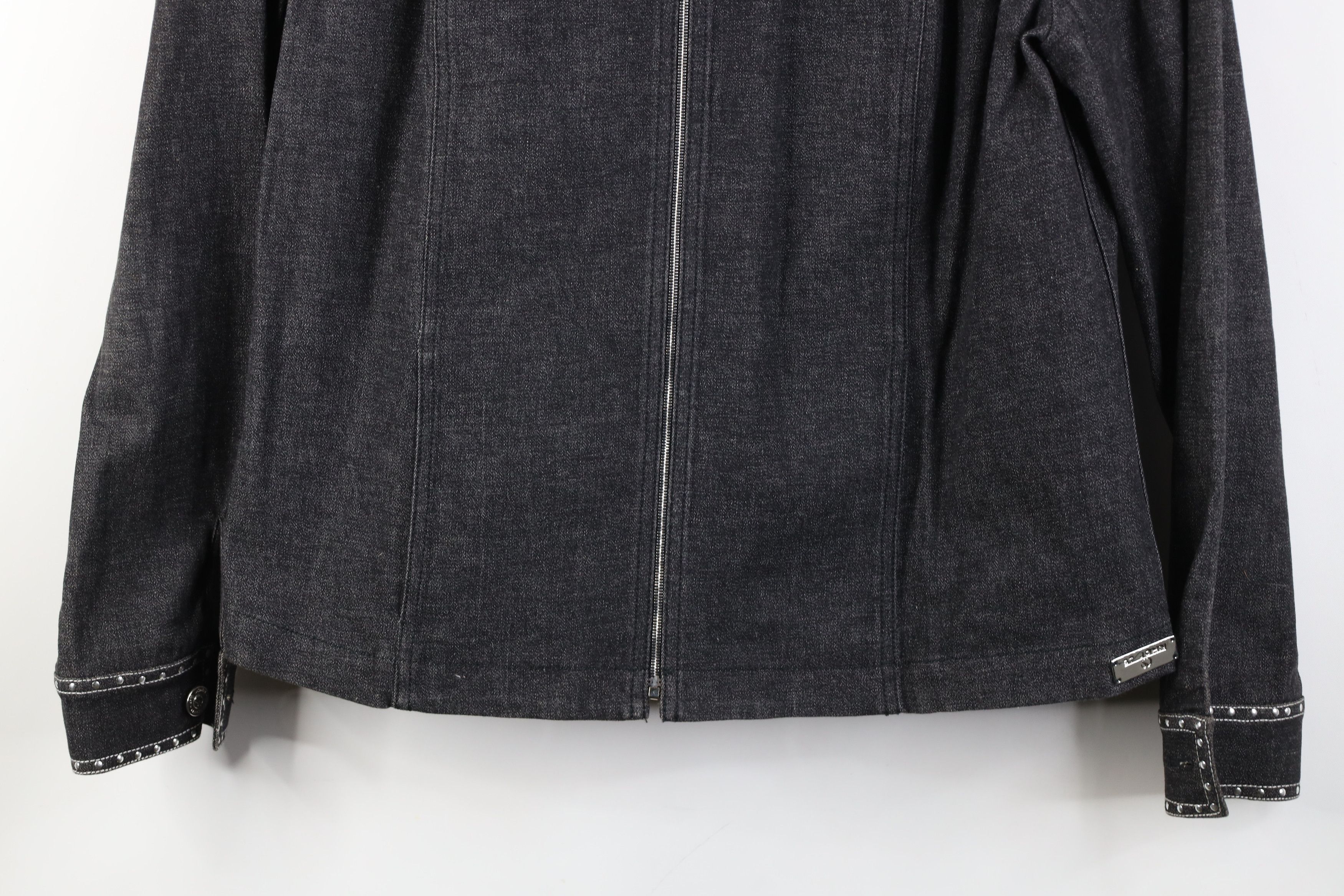 St. John Vintage 90s St John Sport Full Zip Denim Jacket Gray USA Size L / US 10 / IT 46 - 3 Thumbnail