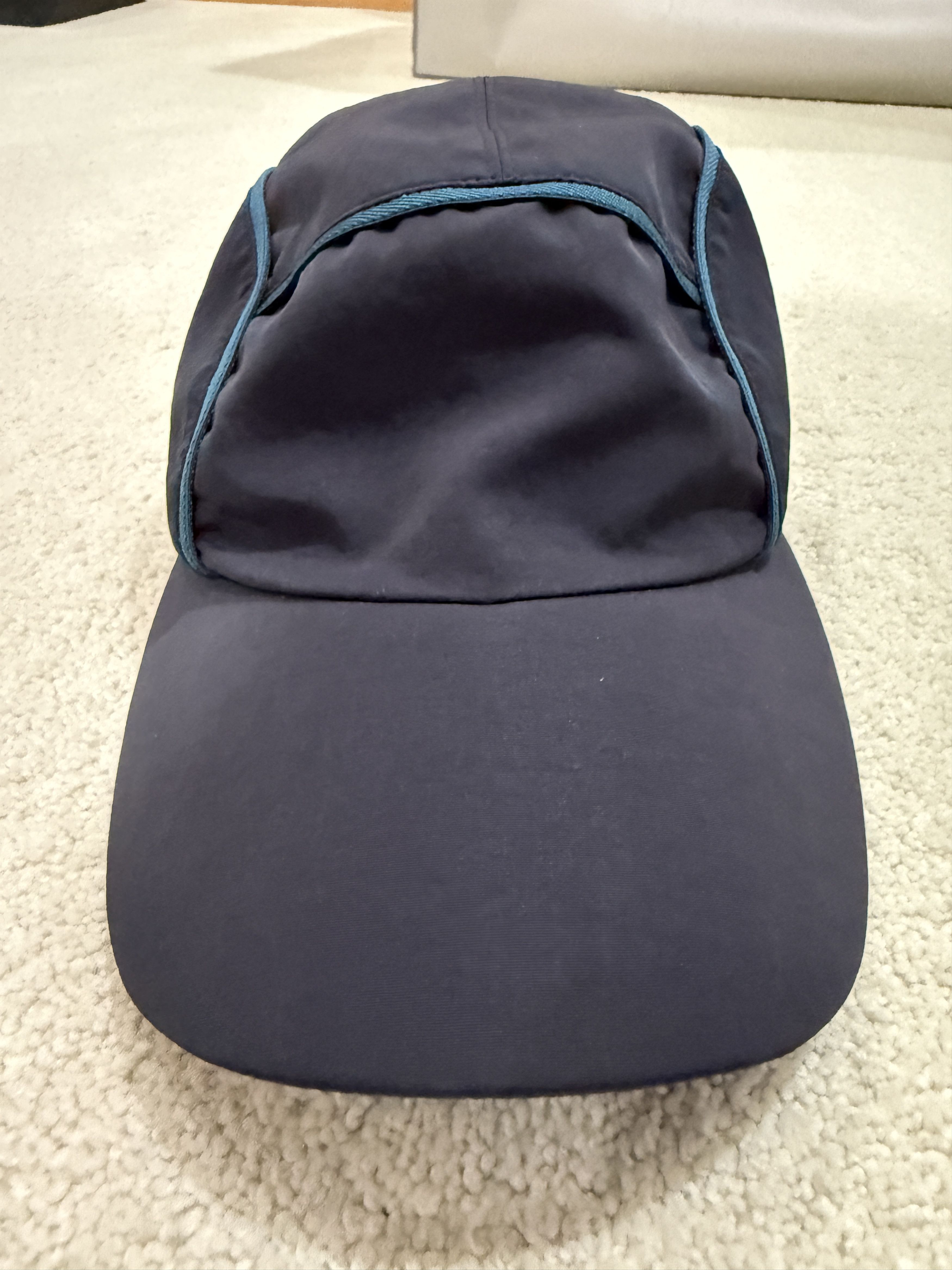 Hermes HERMES AUTHENTIC COTTON BLACK WITH BLUE TRIM NEVADA CAP Size ONE SIZE - 2 Thumbnail