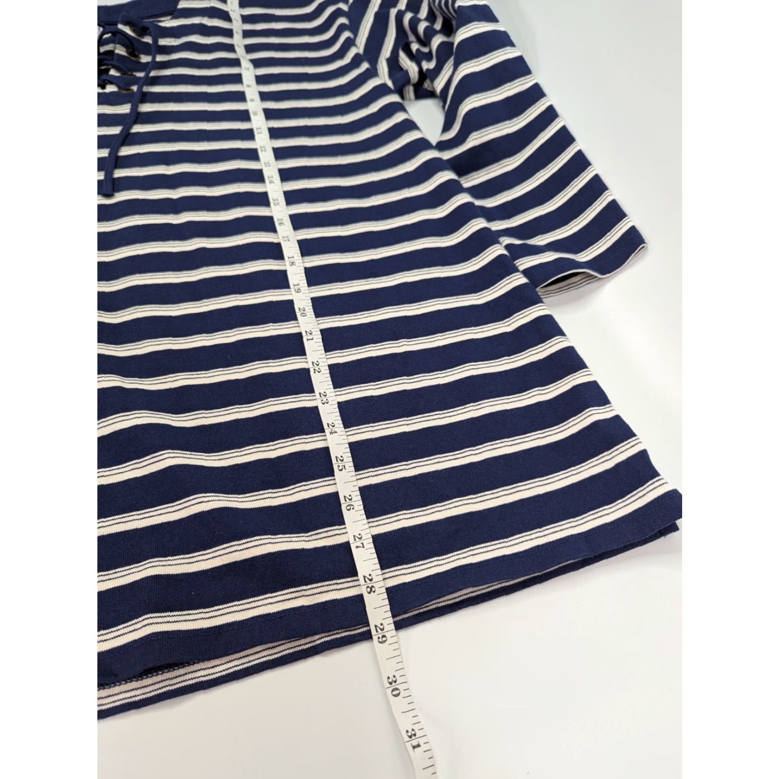 Lands' End Lands' End Tunic Shirt Women L Heavyweight Striped Long Sleeve Blue Rugby Pattern Size L / US 10 / IT 46 - 5 Thumbnail