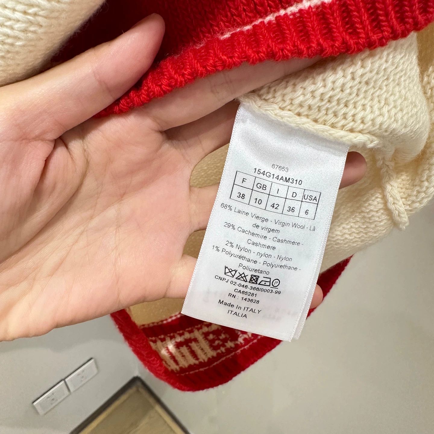 Christian Dior Monsieur Dior Jan354 White Red Knit Short Sleeve Lace 38 Size S / US 4 / IT 40 - 6 Thumbnail