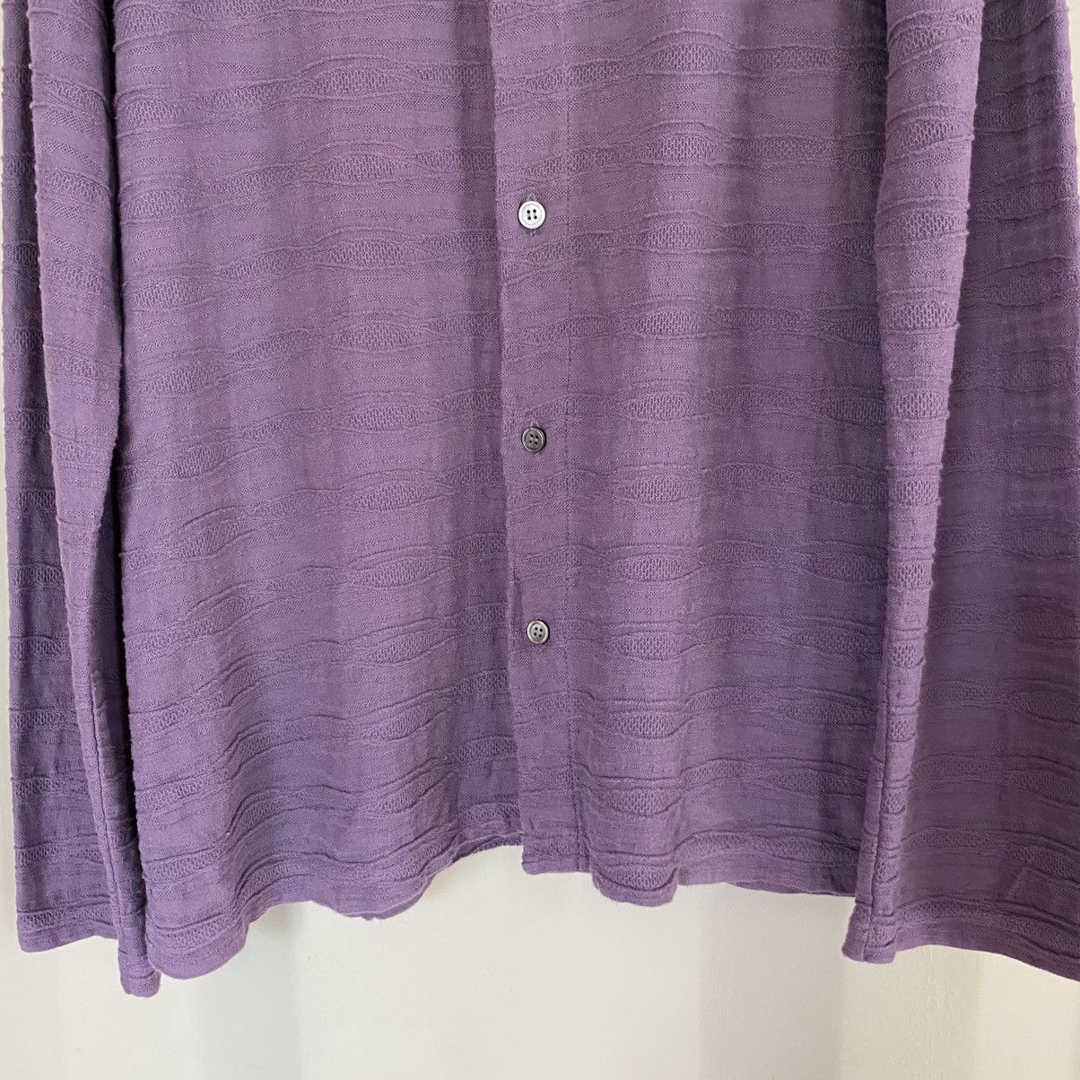Issey Miyake Plantation Lavender Textured Stand Collar Shirt Size M / US 6-8 / IT 42-44 - 5 Thumbnail
