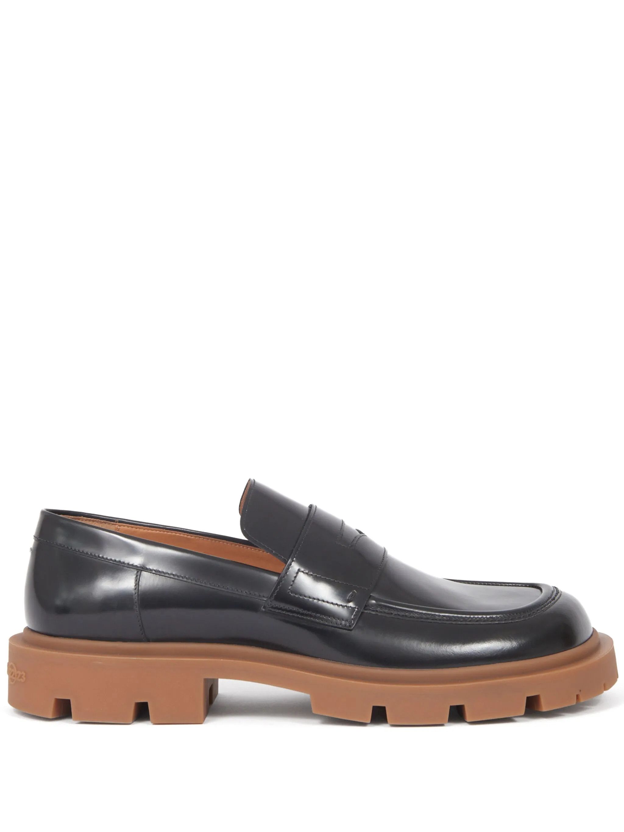 Maison Margiela o1w1db10425 Ivy Leather Loafers in Black/Orzo Size US 7 / EU 40 - 1 Thumbnail