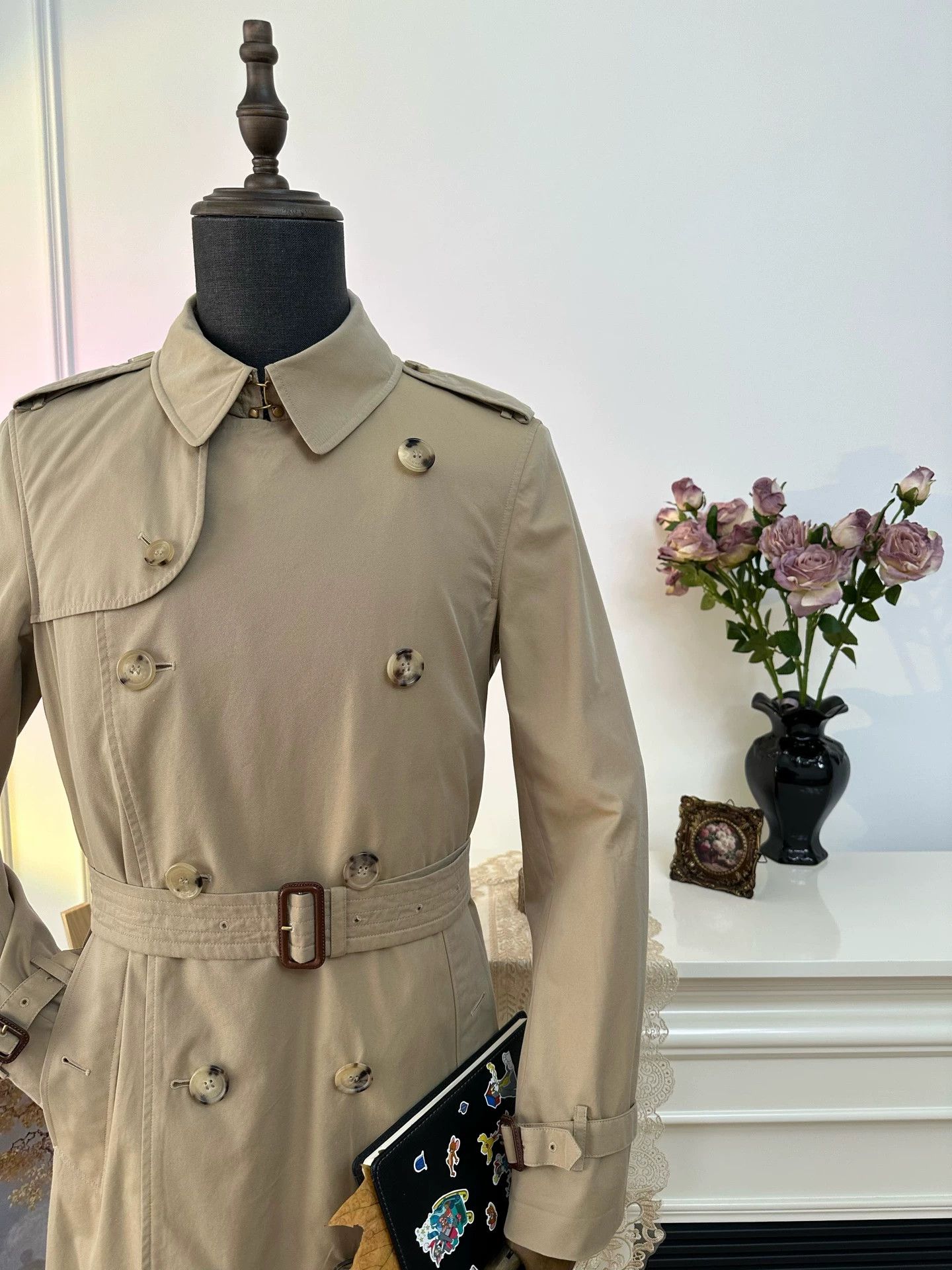 Burberry BURBERRY Chelsea Double Breasted Trench Coat Men's Khaki Size US M / EU 48-50 / 2 - 5 Thumbnail