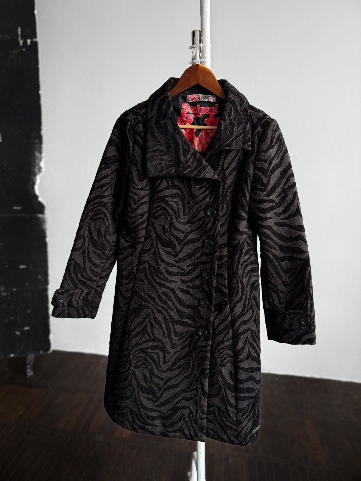Desigual Desigual Womens Coat Jacket Button Front Casual Pockets Size M / US 6-8 / IT 42-44 - 1 Thumbnail