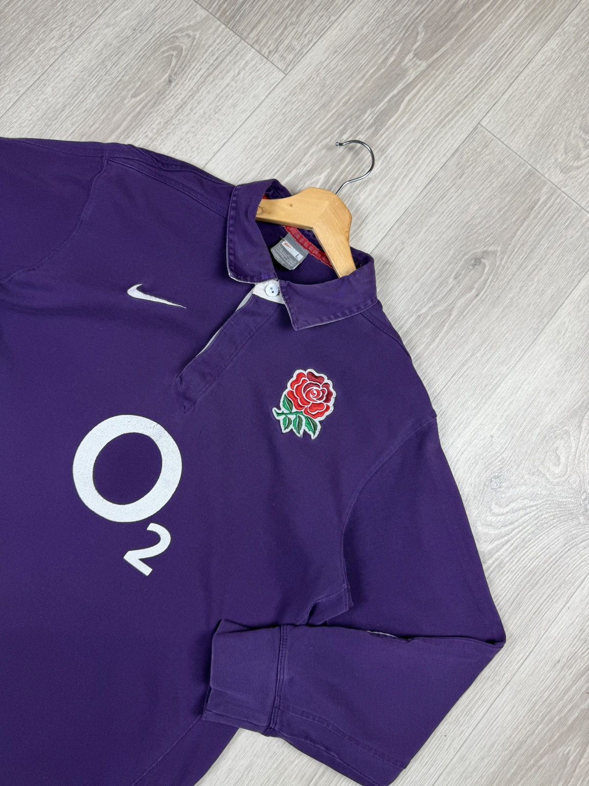 Nike Nike England 2009-2010 Away Longsleeve Rugby Shirt Purple Size US L / EU 52-54 / 3 - 2 Thumbnail