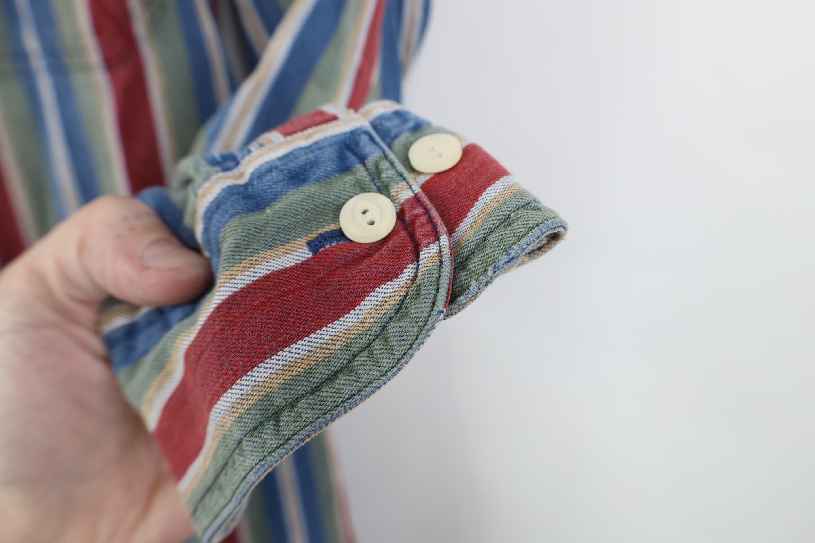 Vintage Vintage 90s Streetwear Striped Collared Button Down Shirt Size US L / EU 52-54 / 3 - 7 Thumbnail