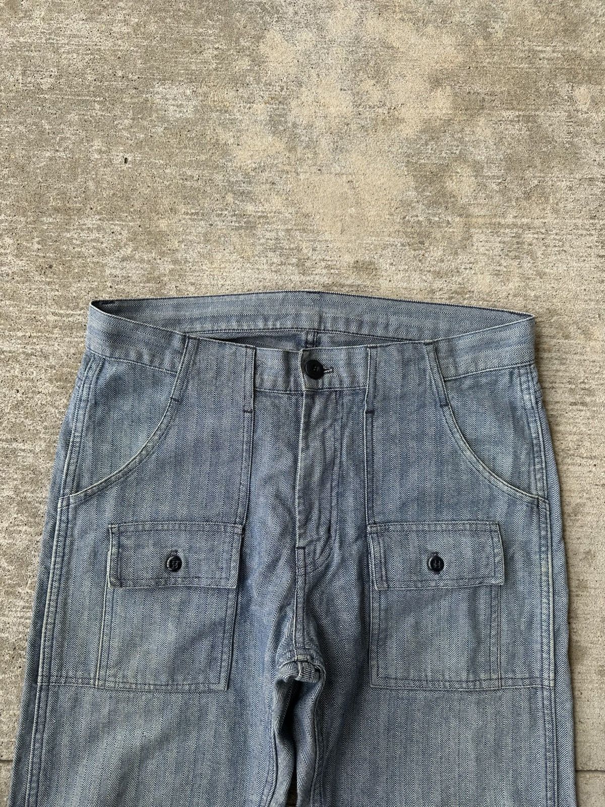 Vintage 1970s Vintage Hickory Pinstripe Cargo Bush Pants Size US 32 / EU 48 - 2 Thumbnail