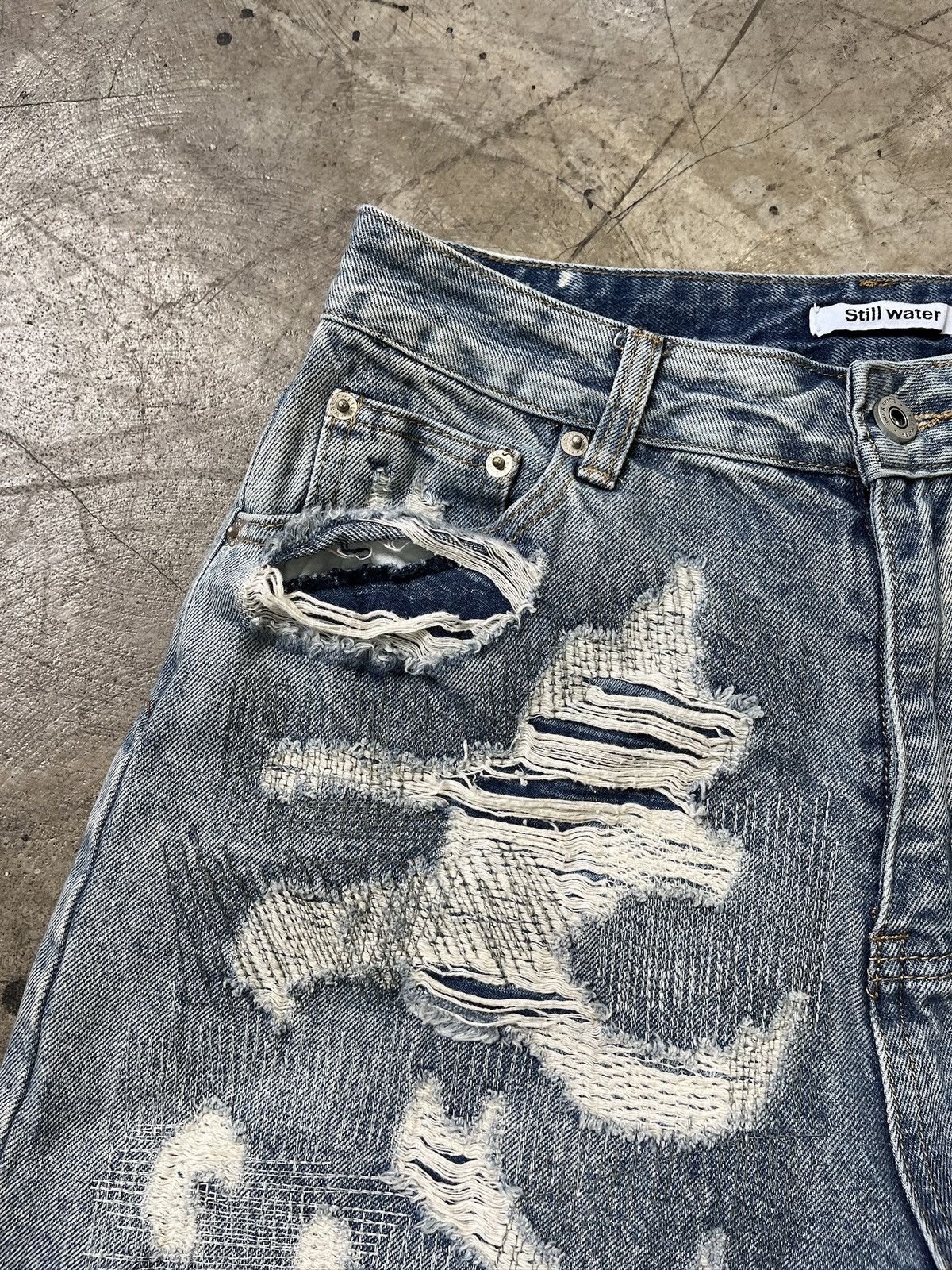 Other Still Water Distressed Reworked Denim Jeans (unisex) Size US 29 - 6 Thumbnail
