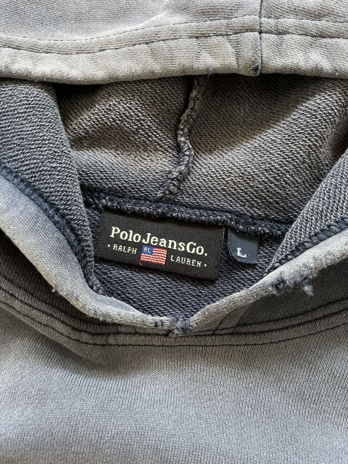 Polo Ralph Lauren 1990’s Vintage Polo Ralph Lauren Distressed Sun Faded Hoodie Size US L / EU 52-54 / 3 - 8 Thumbnail