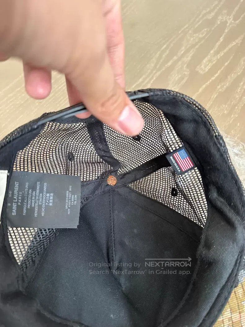 Saint Laurent Paris Saint Laurent Paris Eagle flag baseball cap i Size ONE SIZE - 4 Thumbnail