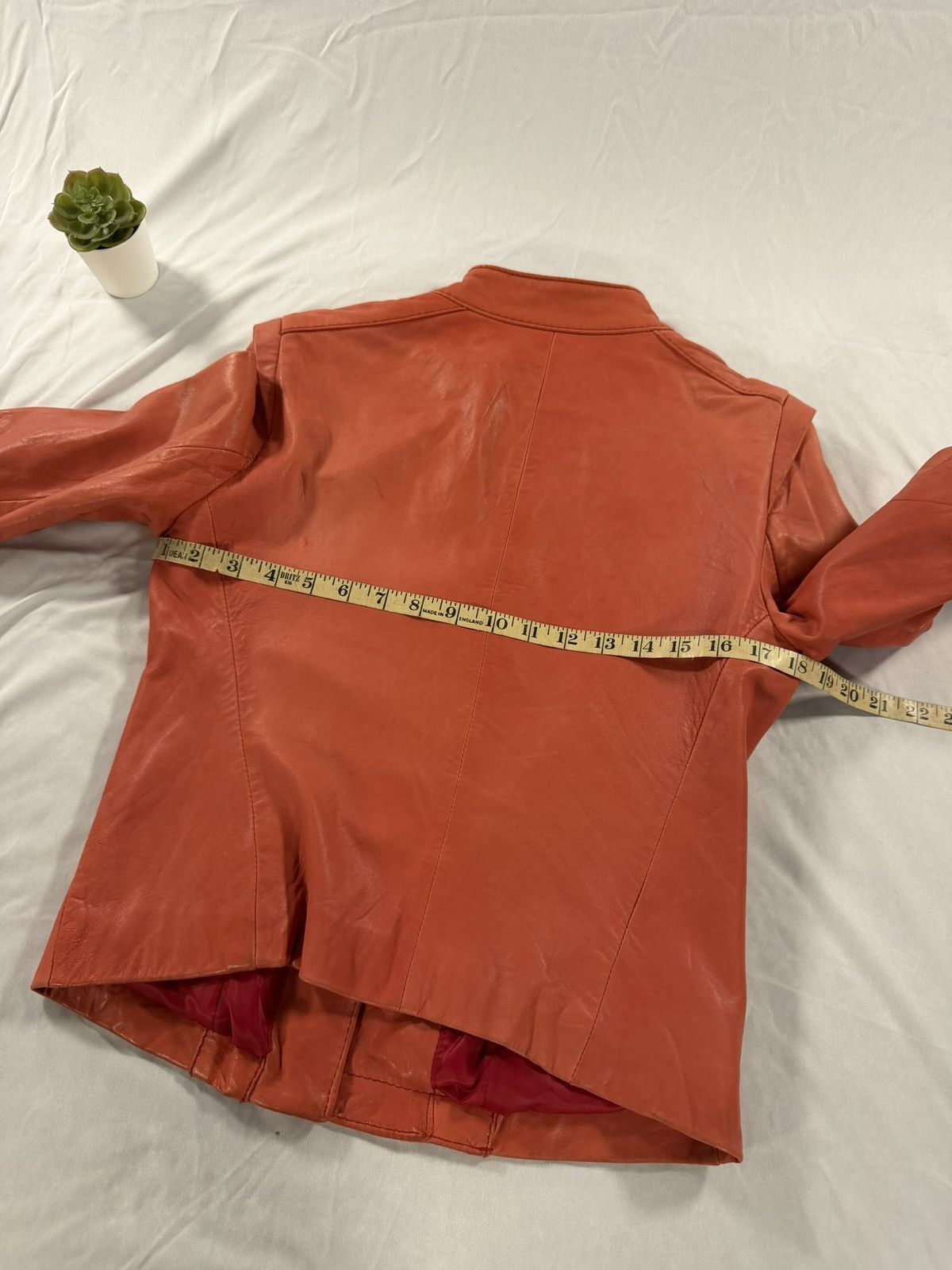 Neiman Marcus Neiman Marcus Exclusive Pink Leather Peach Biker Jacket S Size S / US 4 / IT 40 - 9 Thumbnail