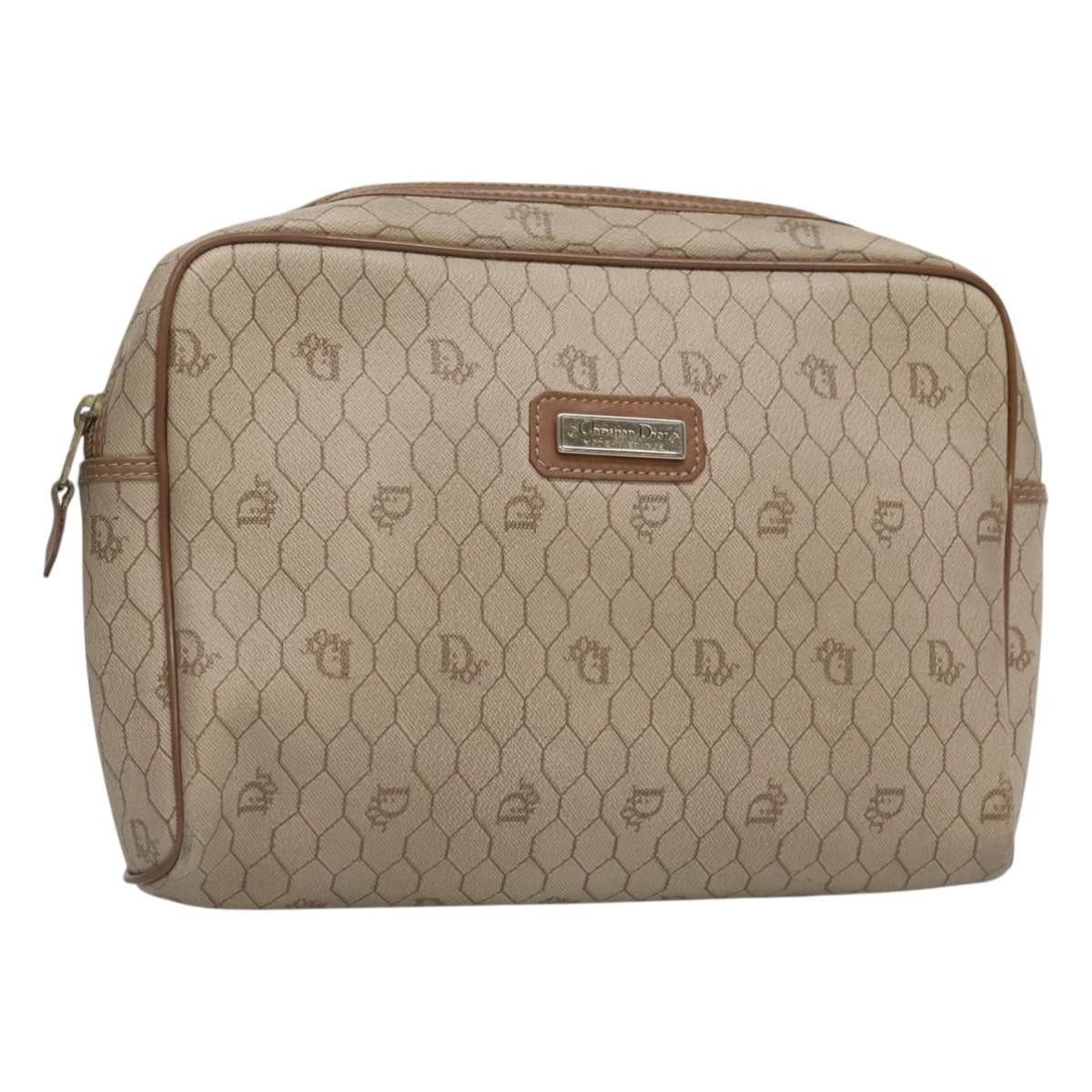 Dior Christian Dior Vintage Honeycomb Zip Pouch Coated Canvas Size ONE SIZE - 1 Thumbnail