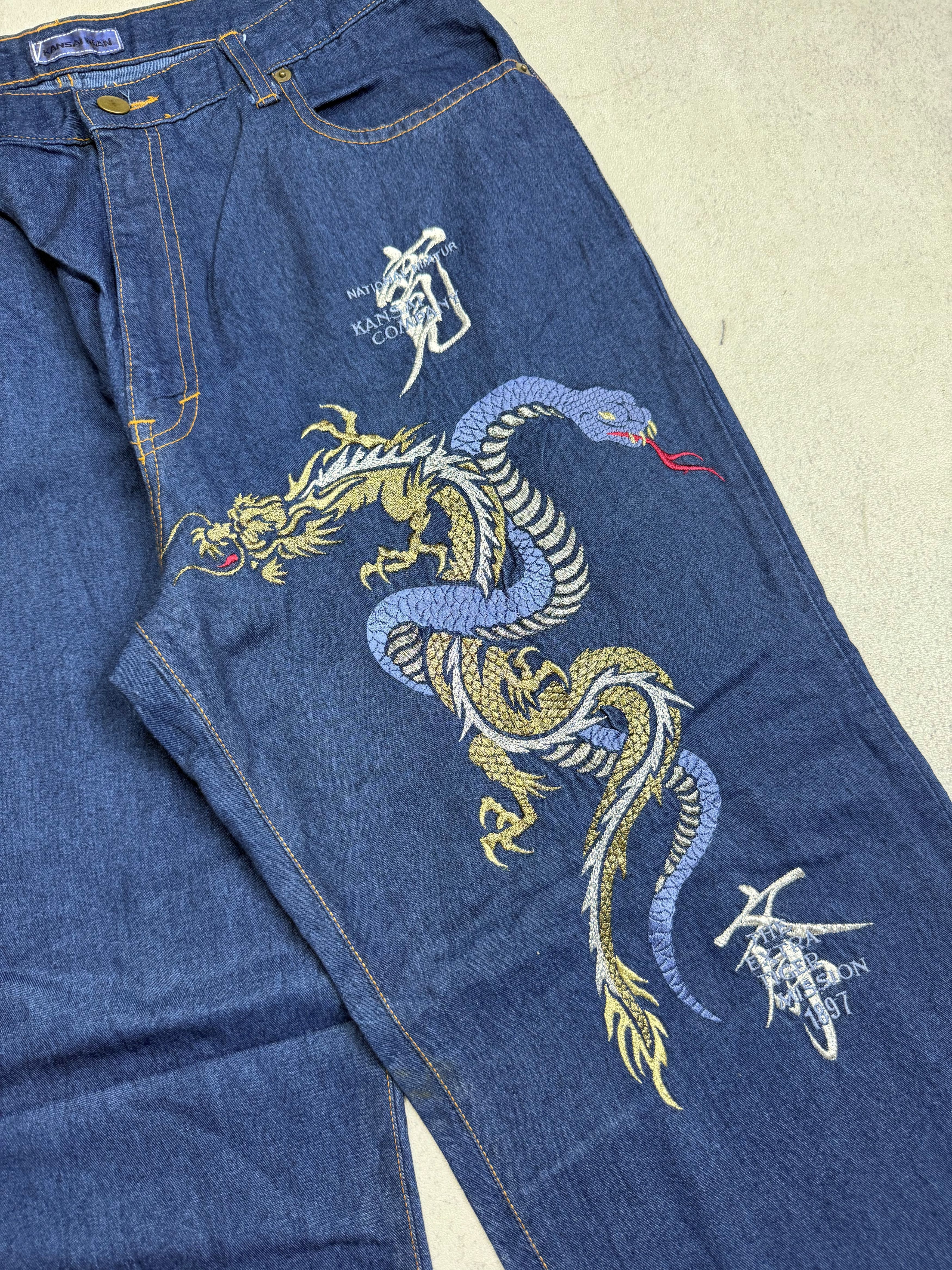 Kansai Yamamoto Kansai Man Dragon Kansai Yamamoto Denim Pants Size US 34 / EU 50 - 2 Thumbnail