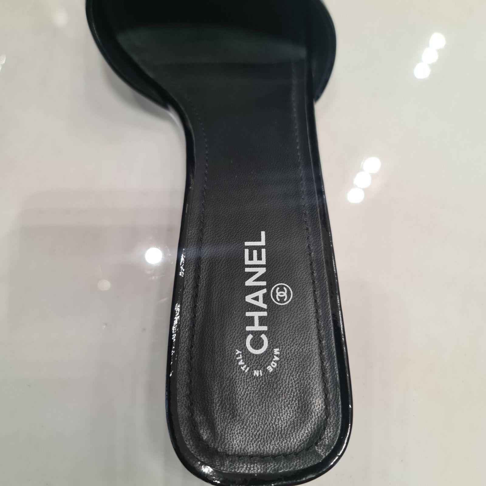 Chanel Chanel Black Patent Leather Heeled Mules - Size 41 Size US 10 / IT 40 - 7 Thumbnail