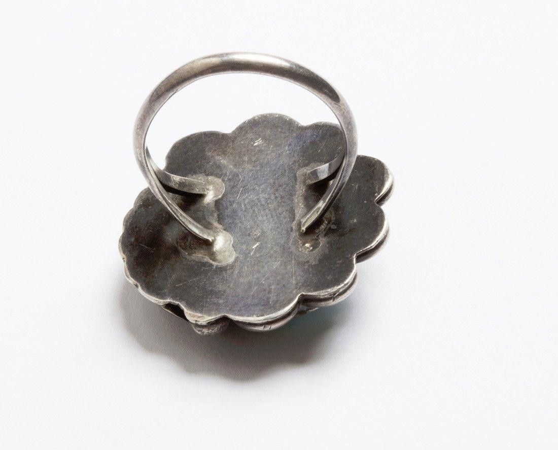 Designer Sterling Silver Turquoise Ring Size ONE SIZE - 3 Thumbnail