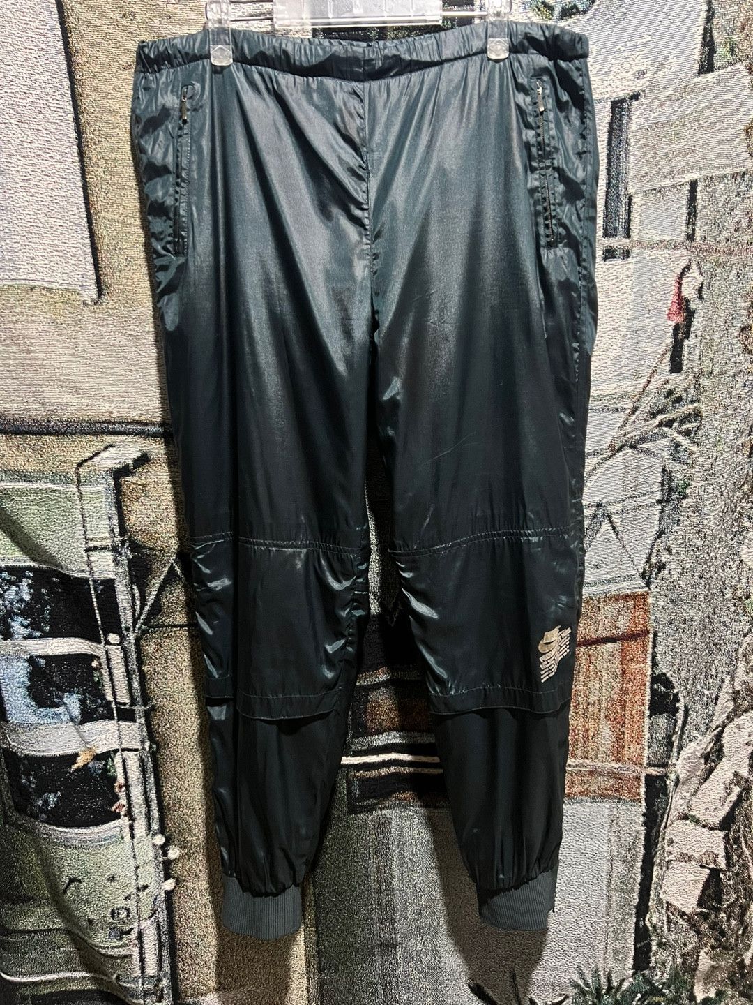 Nike Nike brushed jogger side pants dark green Size US 35 - 1 Thumbnail