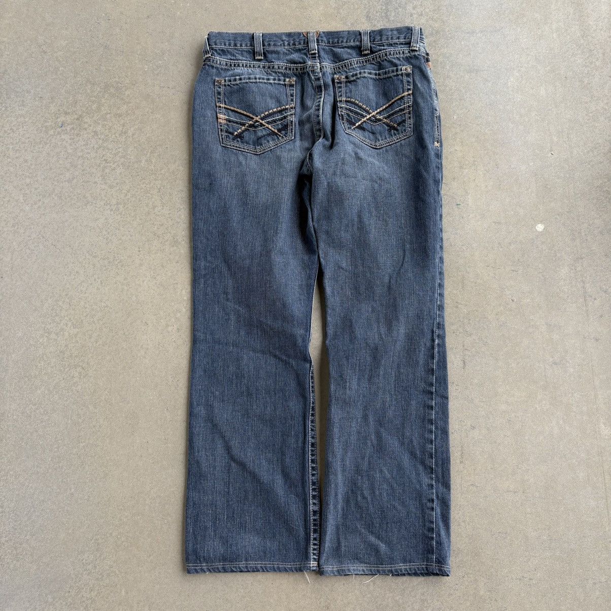Ariat × Rock Revival Crazy Ariat Boot Cut 38x36 Baggy Denim Jeans Work Pants Size US 38 / EU 54 - 1 Thumbnail