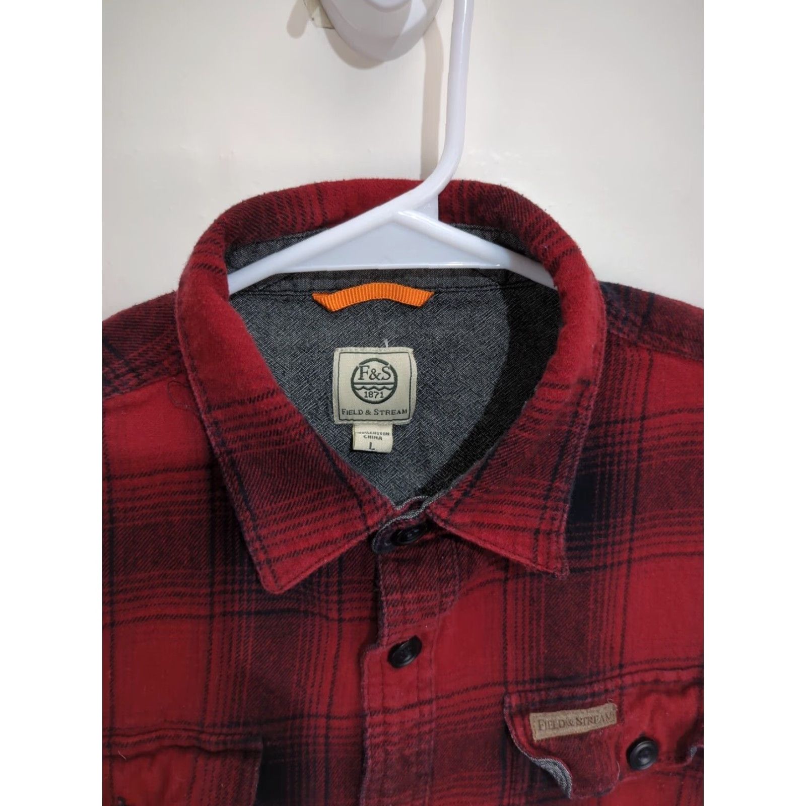Vintage Field & Stream Flannel Shirt Mens Large Red Buffalo Plaid Long Sleeve Size US L / EU 52-54 / 3 - 3 Thumbnail