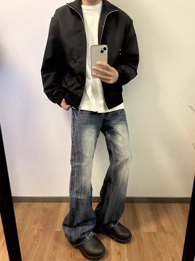 Japanese Brand × Jean Street washed vintage style baggy jeans Size US 34 / EU 50 - 1 Thumbnail