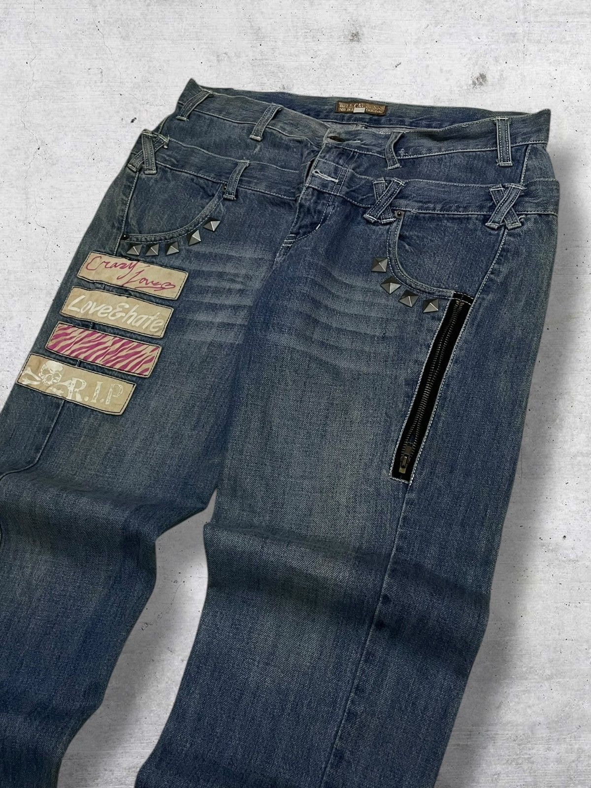 Beauty Beast VINTAGE SPIKE DENIM HELLCAT PUNKS NOT DEAD JAPAN 90S DENIM Size US 32 / EU 48 - 7 Thumbnail