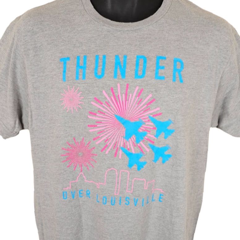 Tultex Thunder Over Louisville T Shirt Mens Size Medium Gray Kentucky Derby Air Show Size US M / EU 48-50 / 2 - 2 Thumbnail