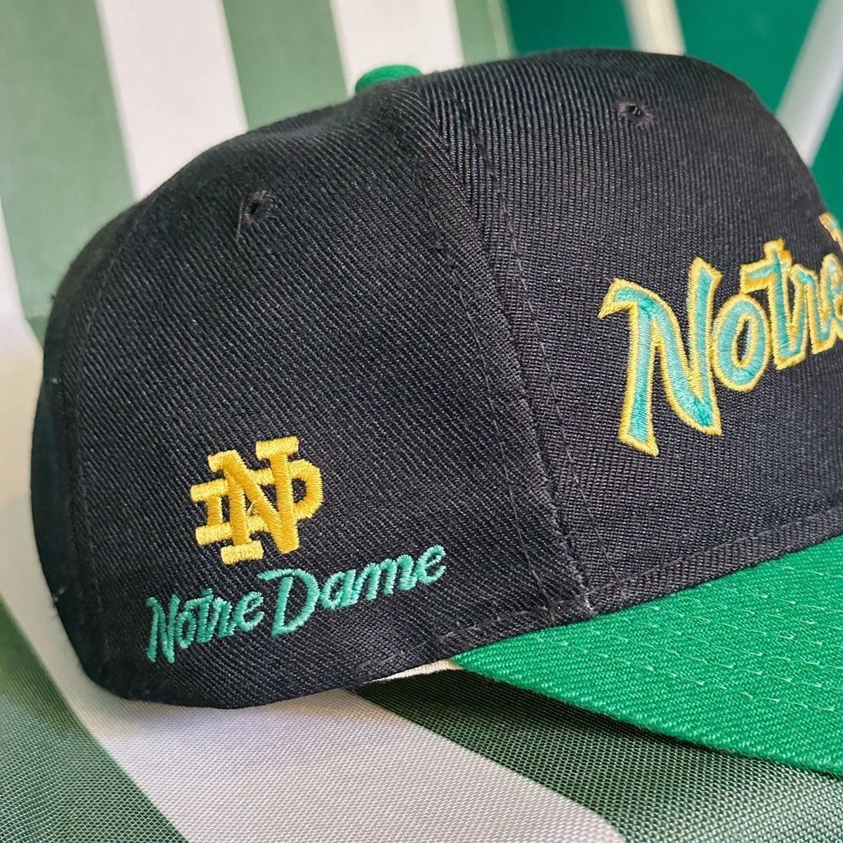 Sports Specialties × Vintage Vintage Hat Notre Dame Irish Scrip Double Line Size ONE SIZE - 3 Thumbnail