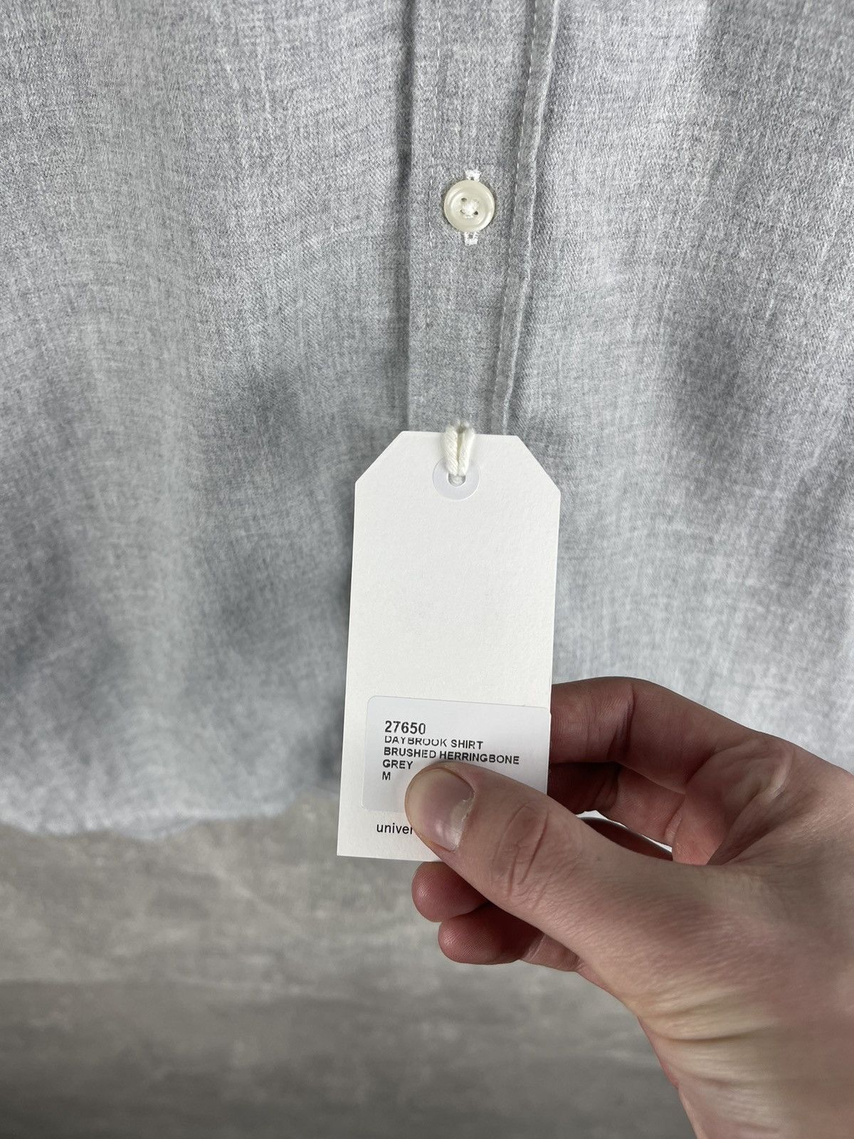 Universal Works Universal Works Brushed Herringbone Shirt Grey Cotton Size US M / EU 48-50 / 2 - 10 Thumbnail