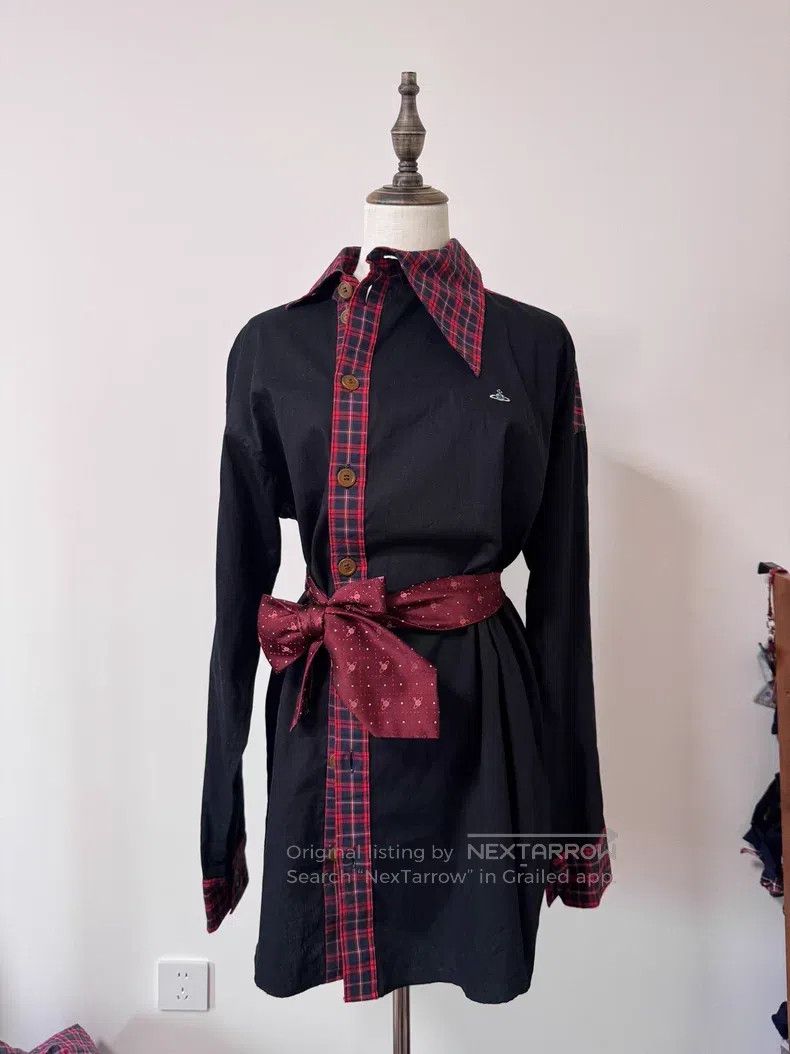 Vivienne Westwood Vivienne Westwood Red grid diagonal-fronted shirt with a d Size M / US 6-8 / IT 42-44 - 2 Thumbnail