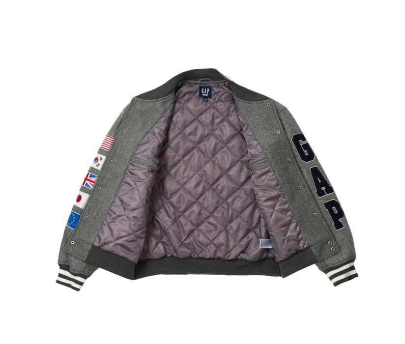 Gap Palace x Gap Varsity Jacket Grey **SIZE L** | Grailed