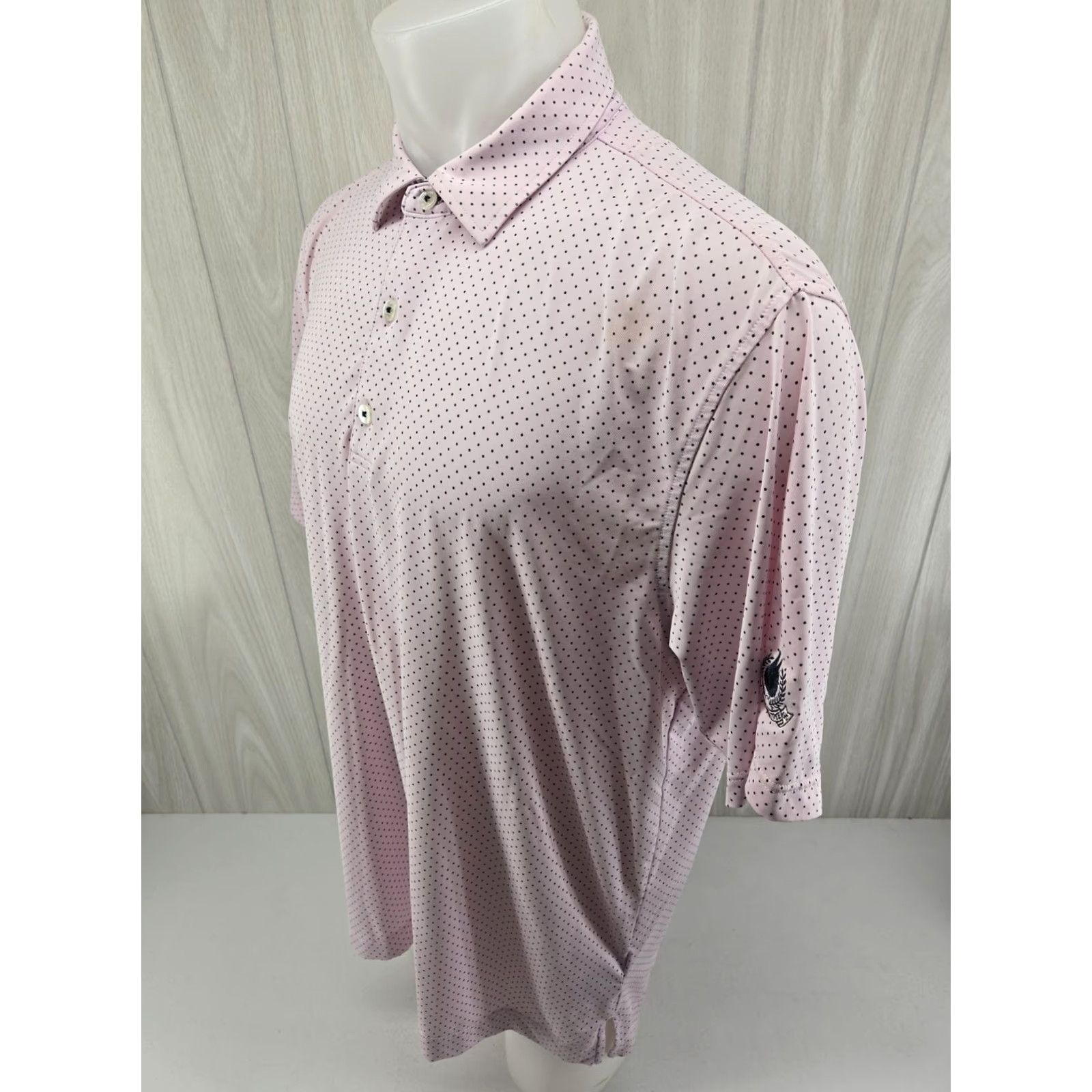 Footjoy FootJoy Polo Shirt Mens L Pink Black Polka Dot Burnin g Tree Club Polo Shirt Mens L Pink Black Polka Dot Burnin g Tree Club Size US L / EU 52-54 / 3 - 4 Thumbnail