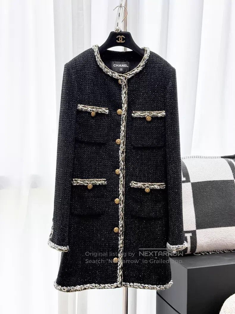 Chanel Chanel Golden buckle four-pocket tweed rolled edge long-sl Size XS / US 0-2 / IT 36-38 - 1 Thumbnail