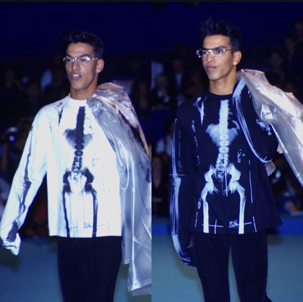Jean Paul Gaultier SS1990 RUNWAY JEAN PAUL GAUILTER X RAY PRINT OF SKELETON Size US M / EU 48-50 / 2 - 22 Thumbnail