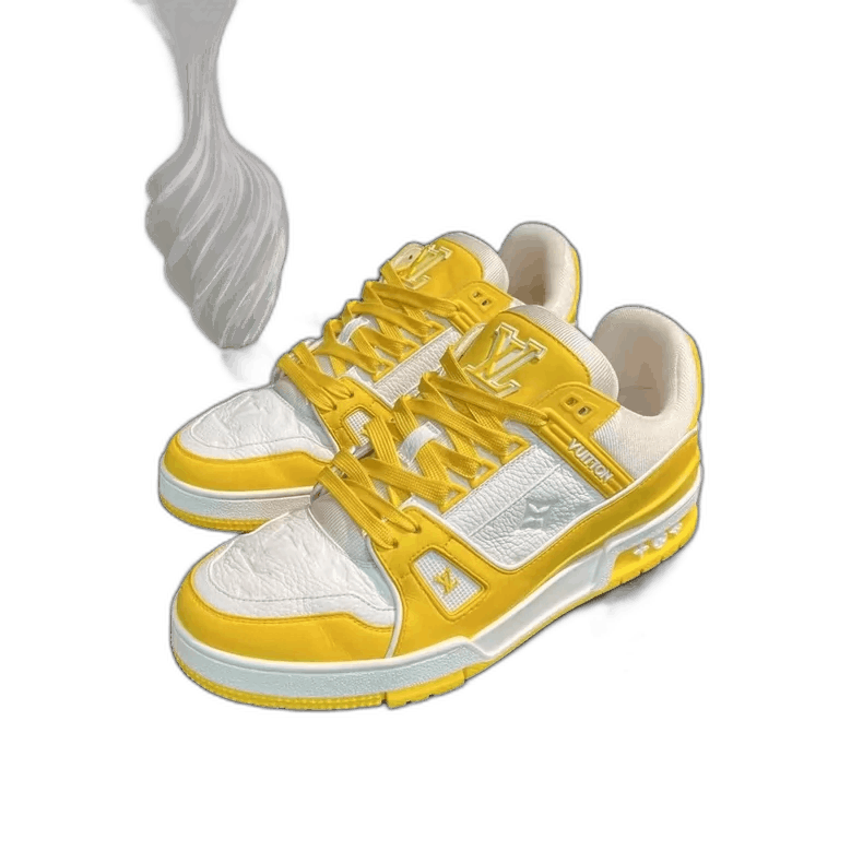 Louis Vuitton White and Yellow Trainer Sneakers-yf Size US 8 / EU 41 - 1 Thumbnail